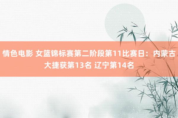 情色电影 女篮锦标赛第二阶段第11比赛日：内蒙古大捷获第13名 辽宁第14名