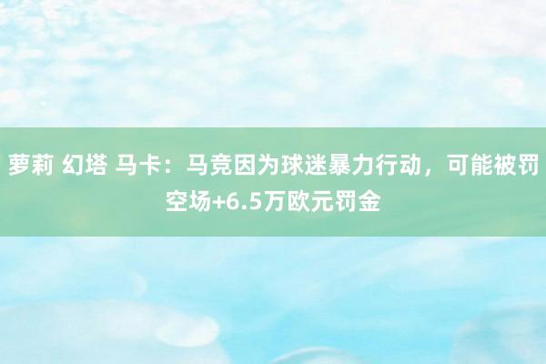 萝莉 幻塔 马卡：马竞因为球迷暴力行动，可能被罚空场+6.5万欧元罚金