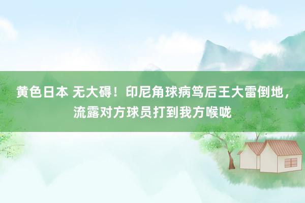 黄色日本 无大碍！印尼角球病笃后王大雷倒地，流露对方球员打到我方喉咙