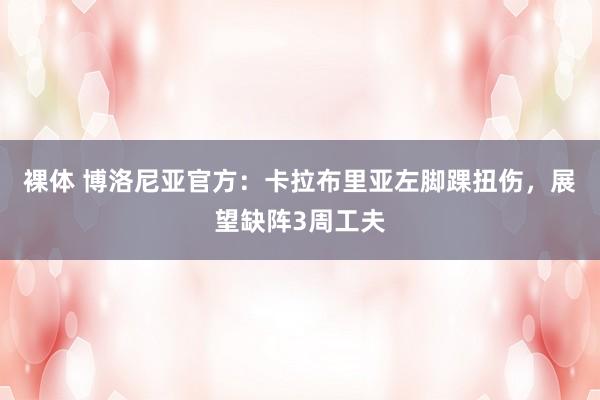 裸体 博洛尼亚官方：卡拉布里亚左脚踝扭伤，展望缺阵3周工夫